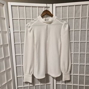 A.L.C. White Classic Long Sleeve Blouse Top Sz 2